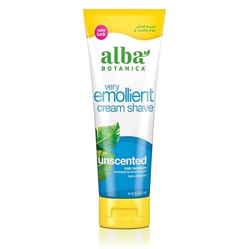 Alba Botanica Crema de afeitar muy emoliente, sin perfume, 8 onzas