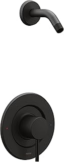 Moen T2192NHBL Align Posi-Temp Pressure Balancing Modern Shower Trim Kit Without Showerhead, Valve Required, Matte Black