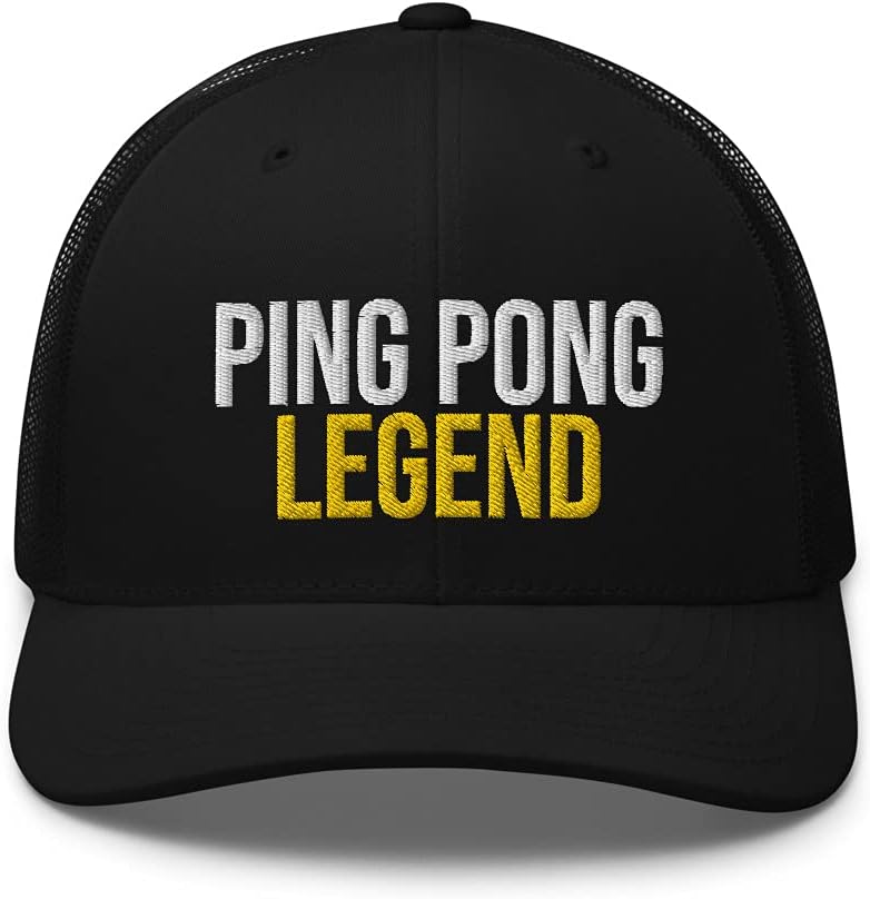 Ping Pong Legend Hat (Embroidered Trucker Cap) Table Tennis Apparel