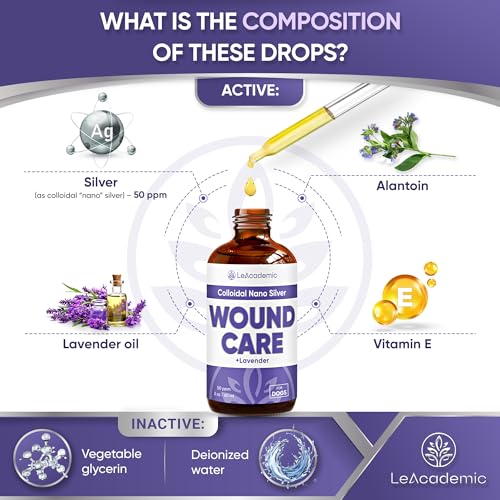 Wound Care for Dogs | Dog Wound Care Drops | Skin Irritation Treatment | Skin Rash Treatment Lavender | Vitamin E Drops | 2 Oz