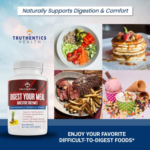 Truthentics Liver Health + Digestive Enzymes Bundle - Support For Liver Cleanse Detox, Digestion, Nutrient Absorption, Occasional Gas & Bloating - 60 Capsules Each #TOP7
