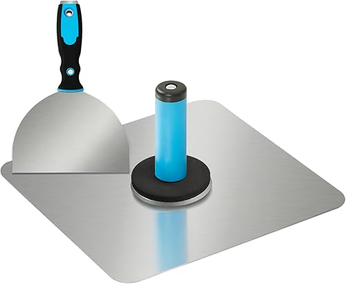 STIRLINGEAR Kit de herramientas para paneles de yeso, aluminio Hawk de 13 pulgadas, incluye mango ergonómico de agarre suave y cuchillo de junta de