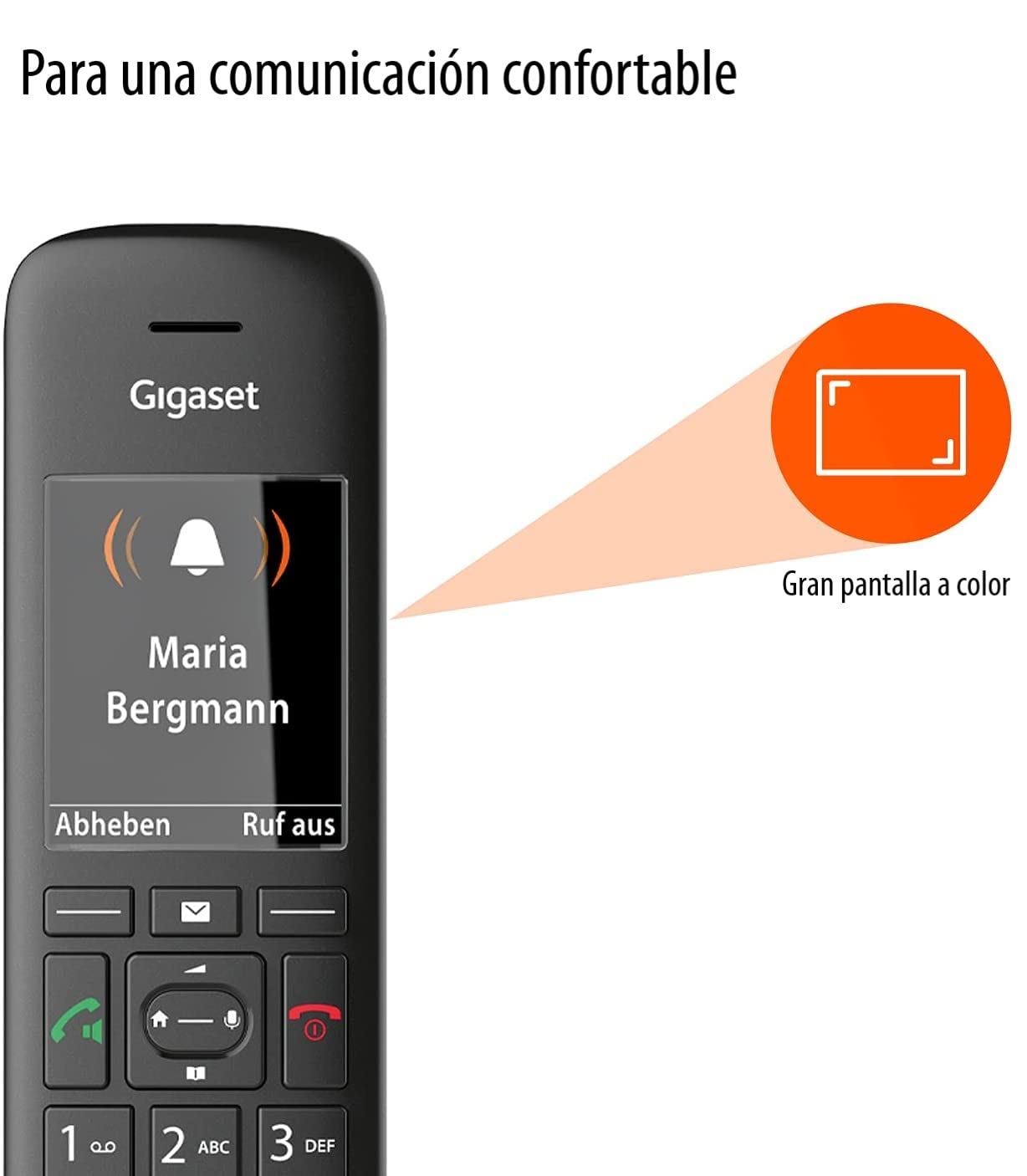 Gigaset C570HX - Teléfono inalámbrico DECT para router - Compatible con Fritzbox, Speedport - Fácil de usar - Auricular con base de carga - Color Negro