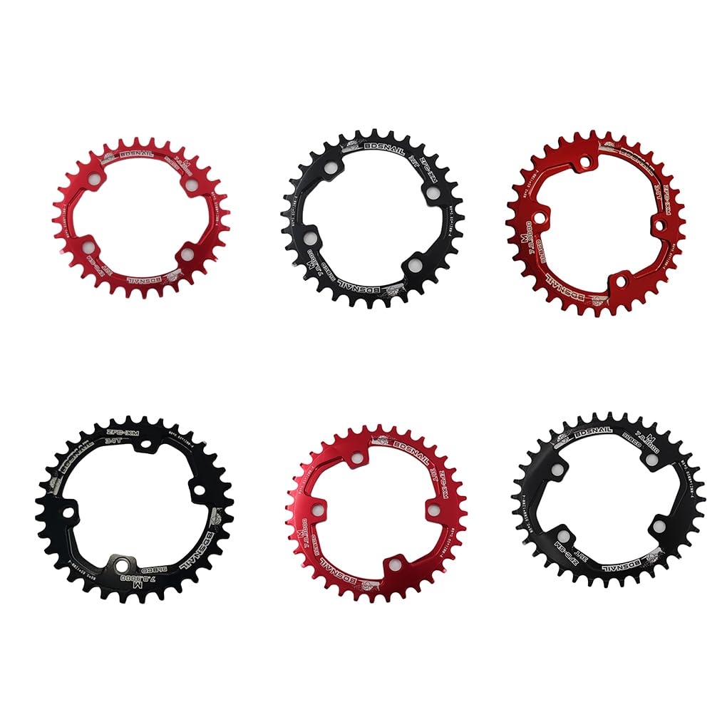Plato redondo BCD - Juego de bielas para rueda de cadena única, placa de dientes estable con 4 pernos de piñón para M7000, color negro 32T