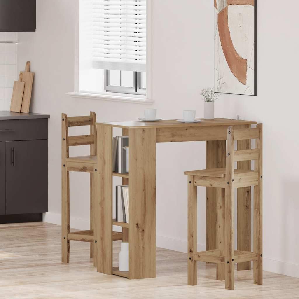 Fengshui Stół barowy z regałem dąb Artisan 102 x 50 x 103,5 cm materiał drewnopochodny
