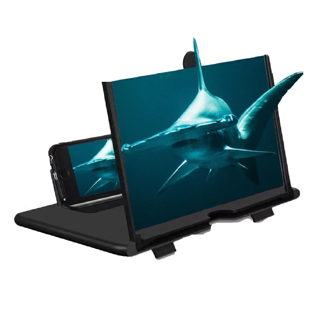 Amplificador de pantalla de 12" lupa de móvil 3D HD y soporte plegable para smartphone