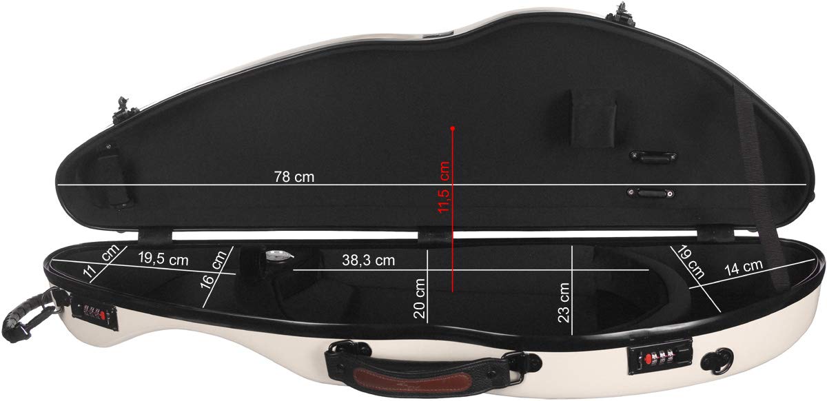 Geigenkoffer Fiberglass 4/4 Safe Flight perle M-case + Musiktasche