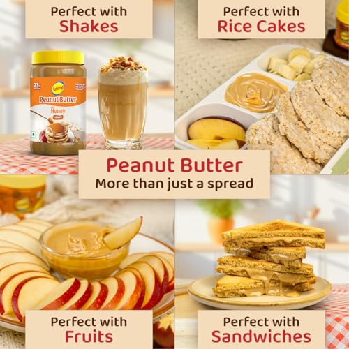 Image of Sundrop Peanut Butter with Honey | Creamy | 900 grams | With 23% Protein | 7.1% Dietary Fibre | No Preservatives | Premium Roasted Peanuts | Great Value per Gram of Protein (Pack of 3)