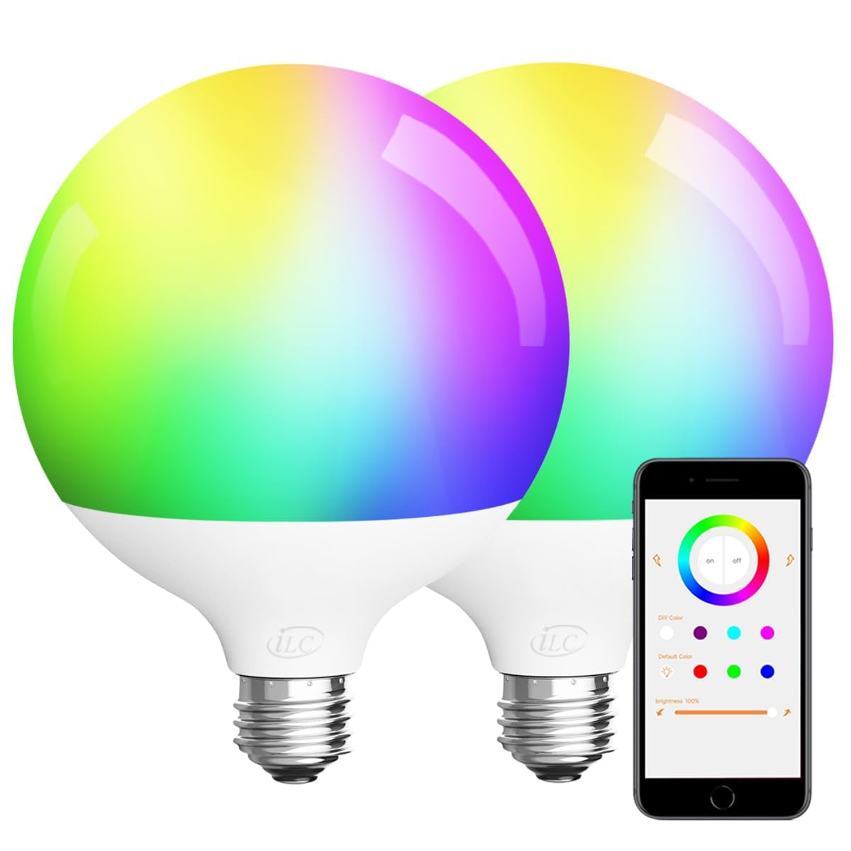 ILC G120 LED Large Globe Light Bulbs 15W, Compatible with Alexa