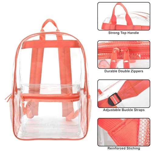 Image of Trail maker Clear Backpack Heavy Duty with Padded Straps, Side Pockets for Kids, Boys, Girls, School, Stadium Approved Events
