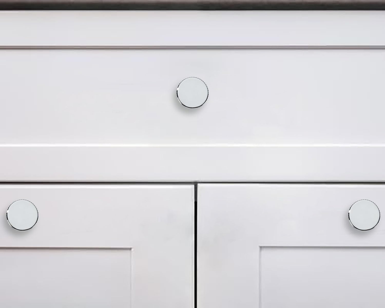 khtumeware 10 Pack Polished Chrome Cabinet Knobs Solid Heavy-Duty Bifold Closet Door Knobs Cabinet Hardware Handle for cabinets Dressers Pull for Bathroom Kitchens