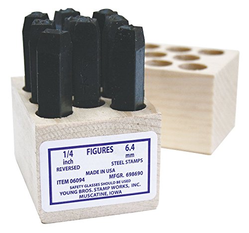 Young Bros 03094 9 Piece Reversed Stamp Figure Set, Steel, 1/8