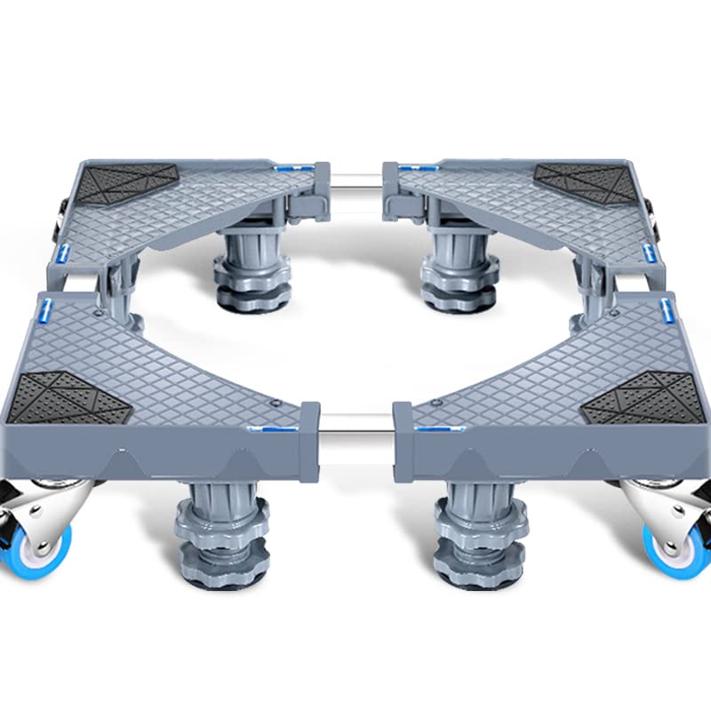 Premium Adjustable Front Load Washing Machine/Heavy Load Refrigerator/Heavy Load Fridge/Heavy Load Dishwasher Trolley/Stand with Wheels and Legs (Dark Grey)