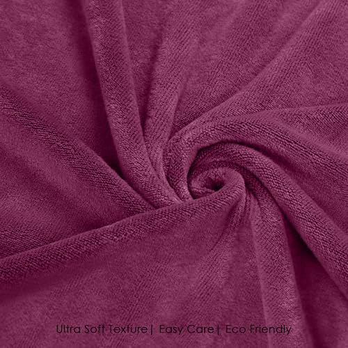 Image of HOUSSE Premium Hand Towel | Microfiber | Super Soft & Quick Dry | Home, Gym, Yoga, Fitness & Weight Lifting | Ultra Absorbent | 550GSM, 60x40cm [2-Pack] (Red Plum)
