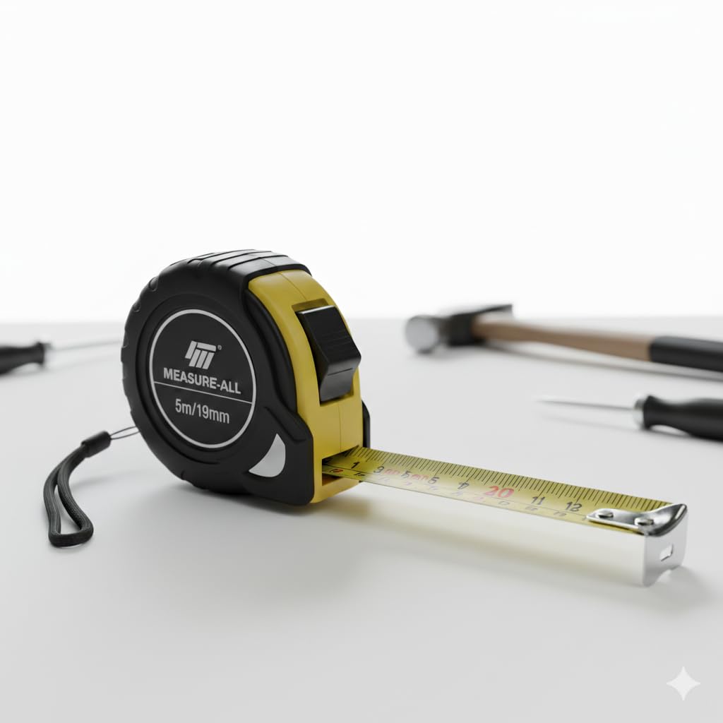 10m/33ft Steel Measuring Tape (25mm Width) – Heavy Duty Unbreakable ABS Case with Auto-Lock, High-Visibility Yellow & Black, Ergonomic Soft Grip, and Belt Clip – (Pack of 1)-image-44
