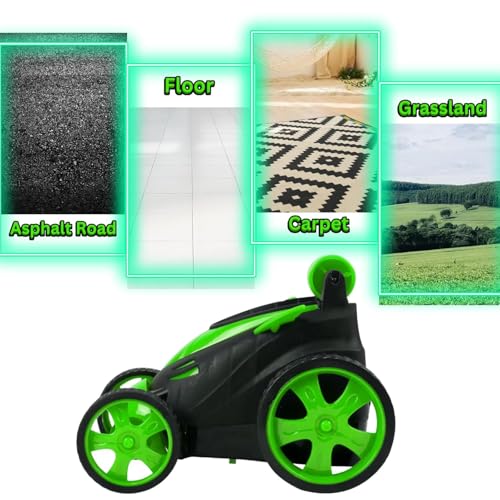 Image of Gooyo GY-2090-14 360 Rotating & Rolling Stunt Car Toy with Demo Functions | Spin, Stunt, Flip Functions | Remote Control Stunt Car Toy for Kids | Green | in-Built Battery | Gift Box Packaging