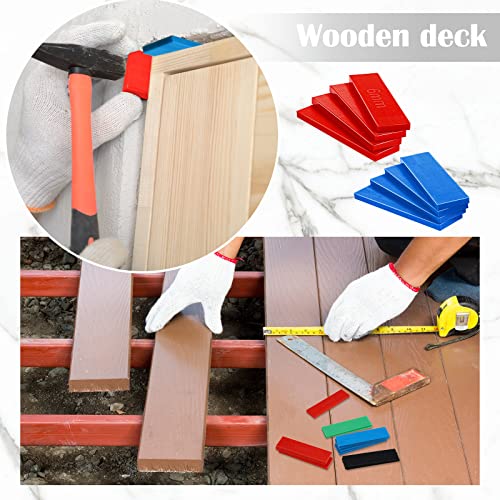 Image of Konohan 1200 Pcs Plastic Flat Shims Structural Tile Plastic Shims for Leveling, 3 /64, 5 /64, 1 /8, 5 /32, 3 /16, 1 /4, Green, Black, White, Grey, Blue, Red