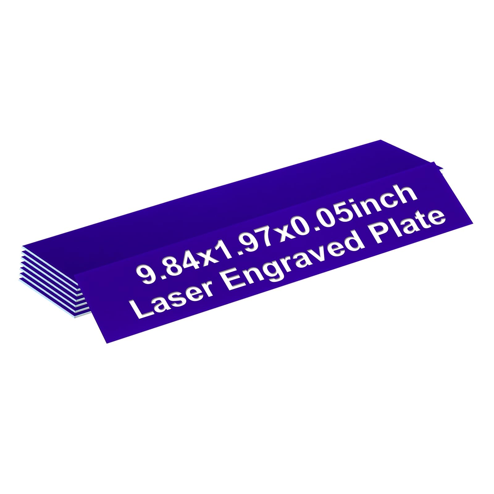 PATIKIL Blank Name Plates, 9.84x1.97" Engraved Name Plates Name Plate Personalized Custom Door Signs Desk Tags for Office Classroom, Dark Blue with White Letter, 8 Pcs