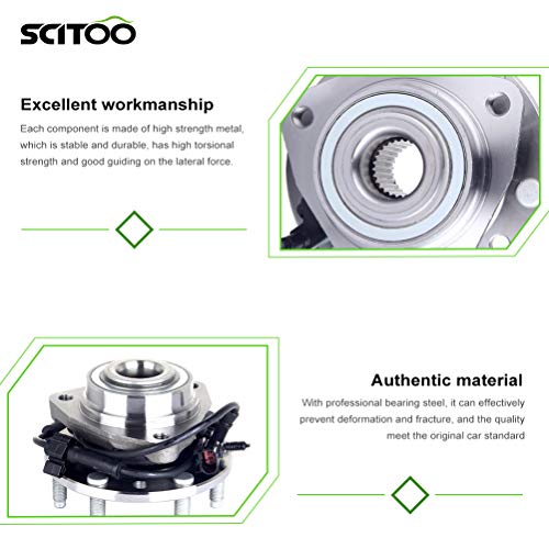 Scitoo Wheel Hub Front 2002-2009 Fits For Trailblazer For Gmc Envoy For Oldsmobile Bravada For Saab 9-7X 6 Lug W/Abs Hub Bearing Set 513188 X 2 #TOP2