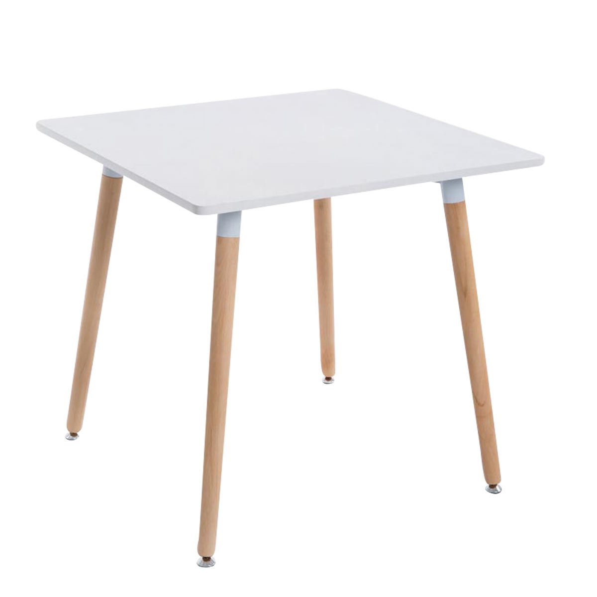 CLP Tavolo Bianco Quadrato Bente In Legno I Tavolo Da Pranzo Design Scandinavo Con Piedini Antigraffio 80 x 80 CM, Colore:natura