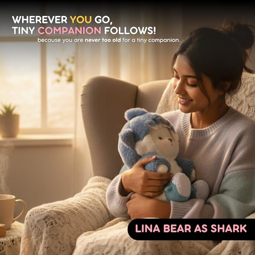 Image of Flufies Plush Soft Toys for New Born Baby and Baby Boy - Soft and Easy Wash Plush - Huggable Plush Toys for Girls and Boys - Soft Toy for Home Decor (Lina in Shark Hoodie)