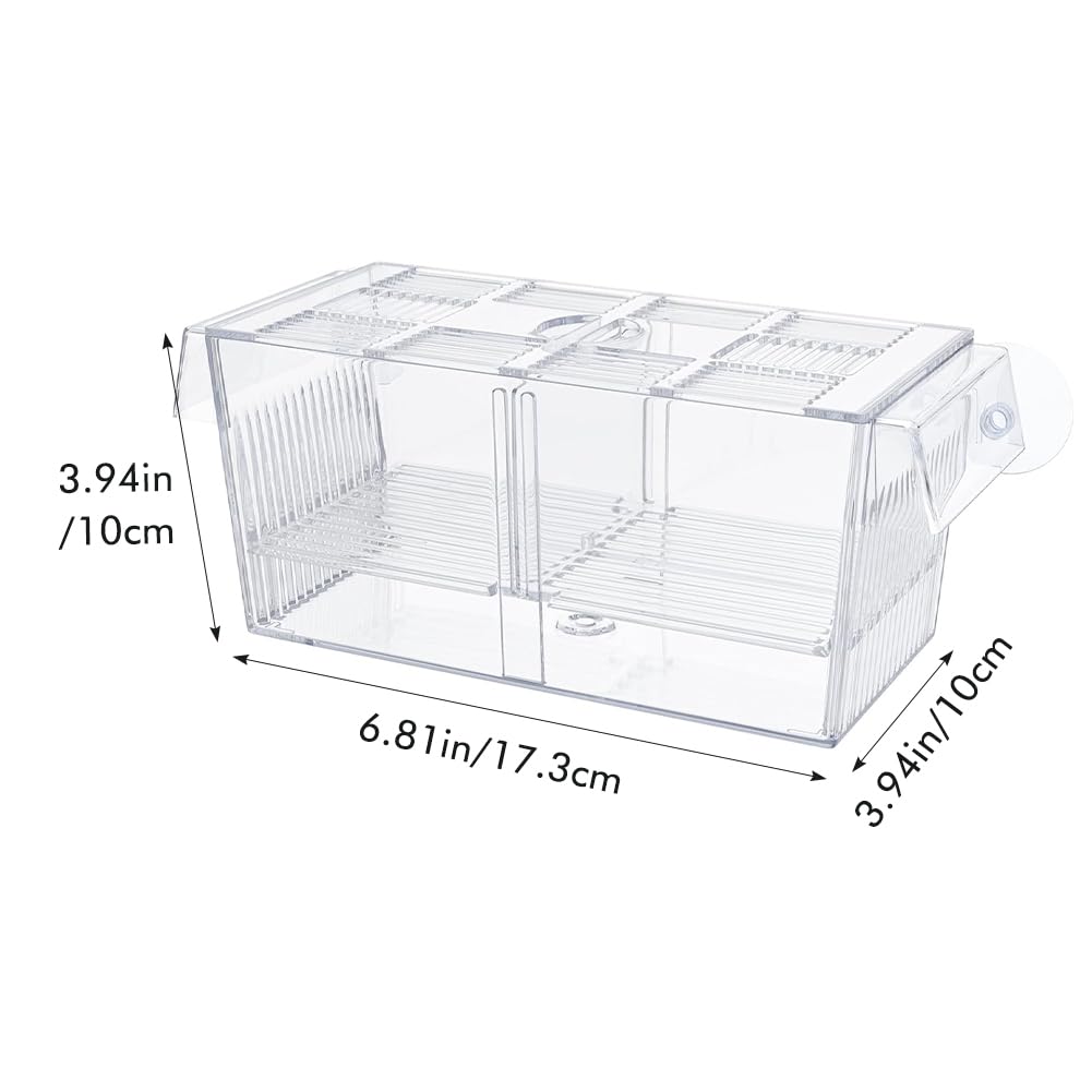 Fioriera in acrilico trasparente per acquario, per Guppy e Tropical Fish, grande, galleggiante, 17,3 x 10 x 10 cm
