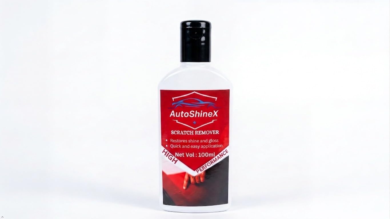 AutoShineX Scratch Remover | Removes Light Scratches, Swirl Marks & Minor Blemishes | Restores Shine & Smooth Finish | Safe for All Car Paint Types (100ML - Pack of 1)