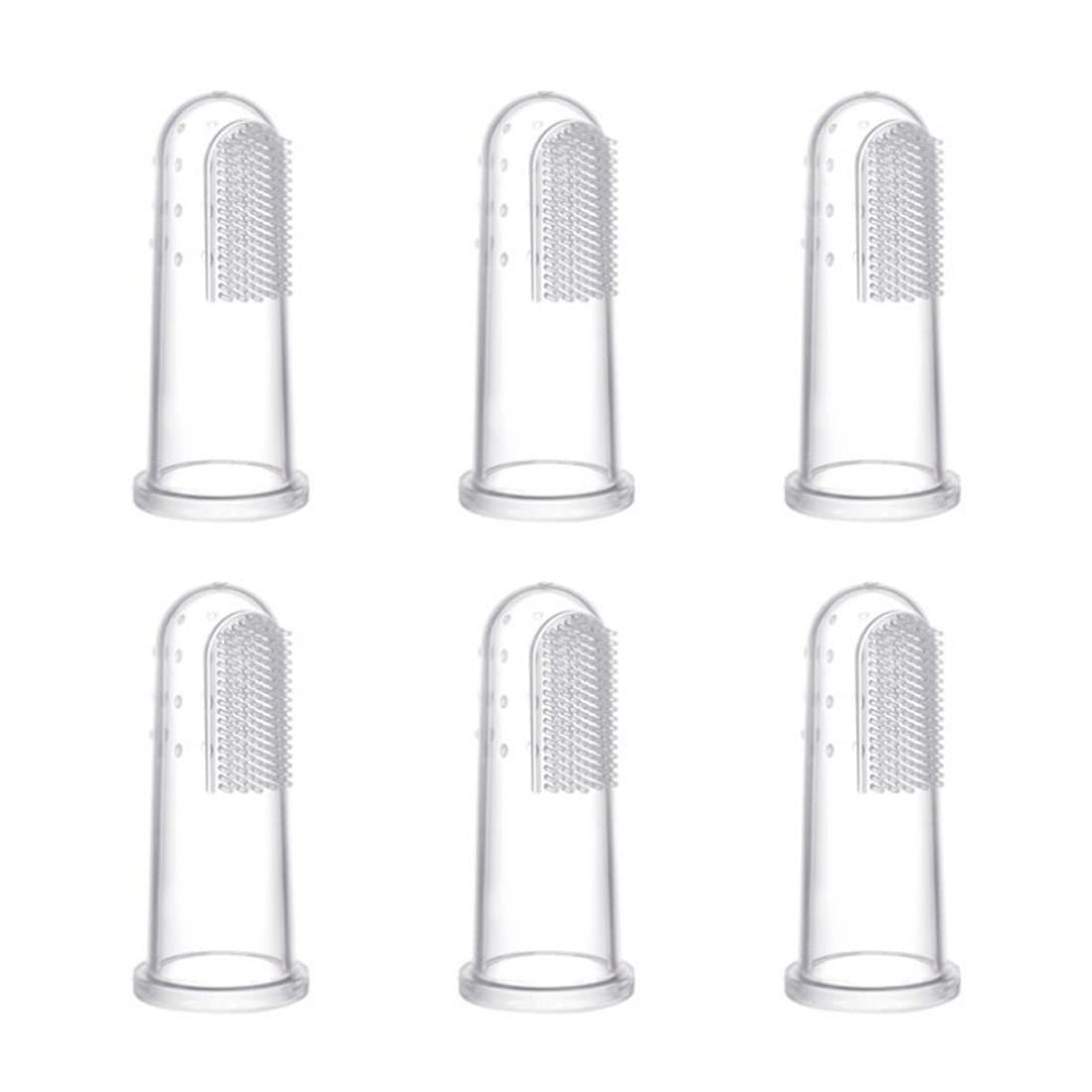 6 Pcs Pet Toothbrush Soft Silicone Gentle Toothbrush Puppy Cat Mouth Cleaning Accessories for Most Pets (White)
