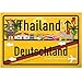 Thailand Urlaub günstig Kaufen-DankeDir! Thailand Deutschland Ortsschild - Schild 30 x 20 cm - Geschenk Idee Gutschein Reise Urlaub Reisegutschein Männer & Frauen Geldgeschenk Abschiedskarte Geschenkidee Deko Karte