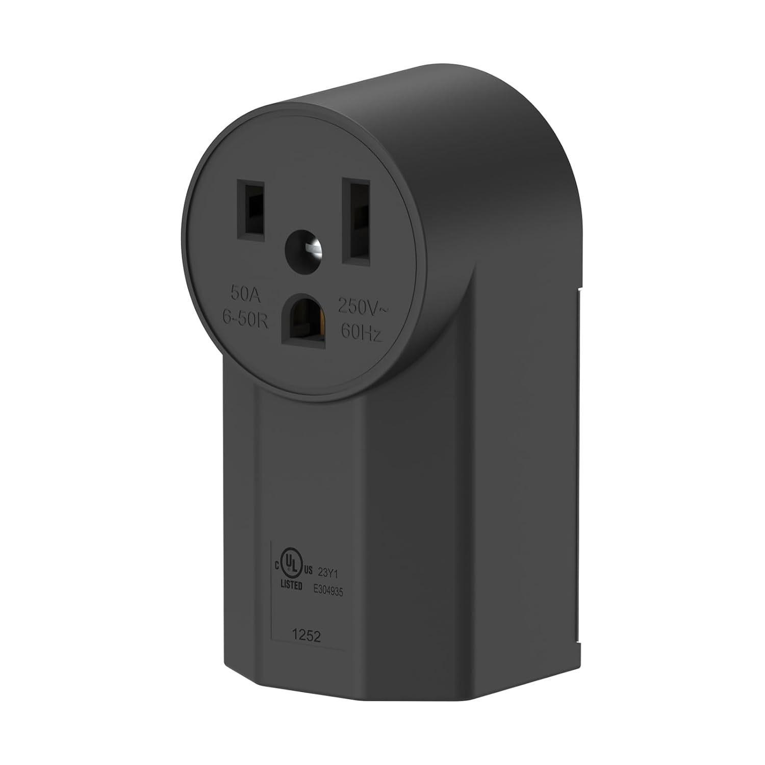 ThunderWay NEMA 6-50R Receptacle 50 Amp 2-Pole 3-Wire Surface Mount Power Receptacle 250V 50A UL Listed, Black (NEMA 6-50R)