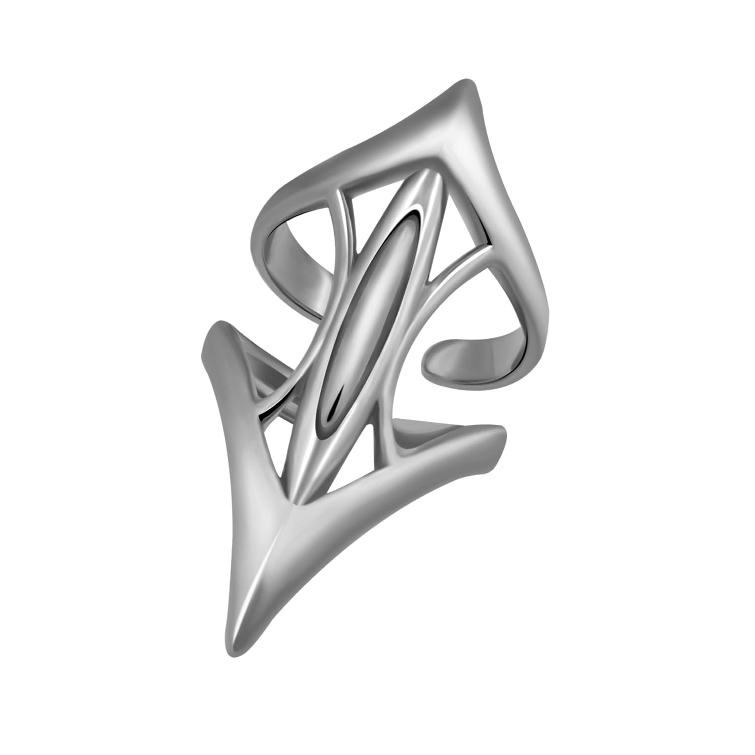 L'VOWCyborg Full Finger Long Ring Knuckle Joint Claw Adjustable Rock Hinged Metal Ring Jewelry for Women Men Halloween Costume Accessories