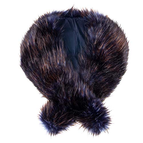 Futrzane Chal largo de piel sintética mujer - Estola elegante - Como piel real (Mapache Azul Marino) Cover