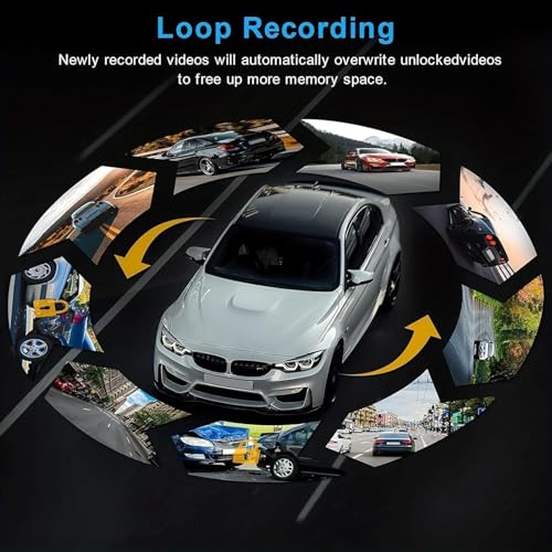 Image of Dash Camera Front and Inside, 3.16inch Dash Cam 1080P, G Sensor HD Night Vision Loop Recording Wide Angle Car DVR (1)