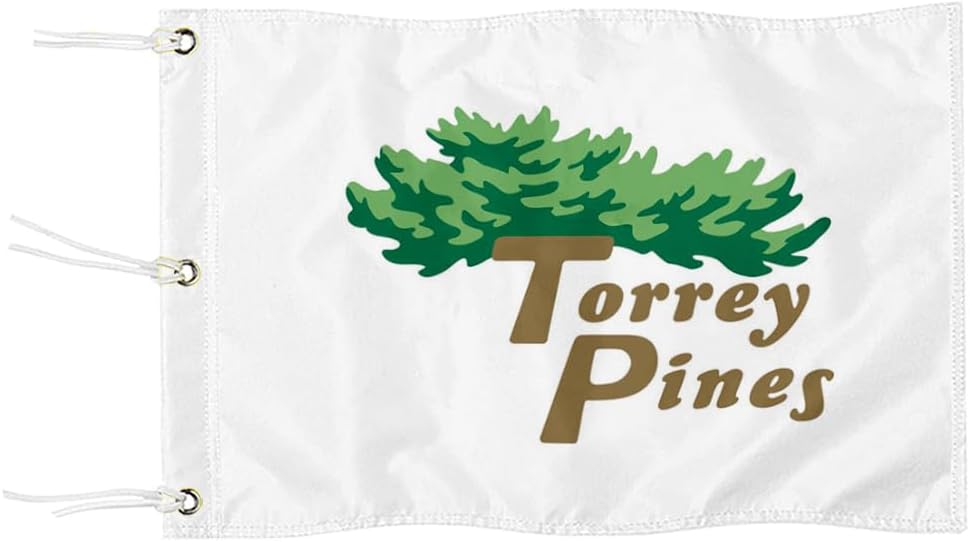 Torrey Pines Golf Pin PGA Flag Practic Putting Green Golf Flag For Backyard Garden Double-Sewn 600D Nylon Miniature Pin Flag (20"X13"Grommet)