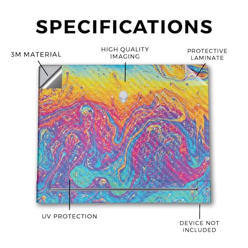 Image of Carbon Fiber Laptop Skin Compatible with Alienware X16 R2 (2024) - Paint Currents - Premium 3M Vinyl Protective Wrap Decal Cover - Easy to Apply | Crafted in The USA by MightySkins
