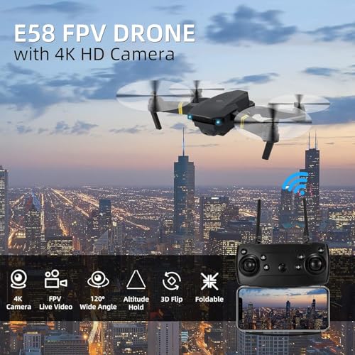 Drones with Camera for Adults 4K 1080P 3 Batteries Foldable Mini Drone with Camera, Altitude Hold, One Key Take Off/Landing, 3 Speed Mode, 3D Flip, for15 Years Old Up (Blue012) by TTBD TOYS - Image 7