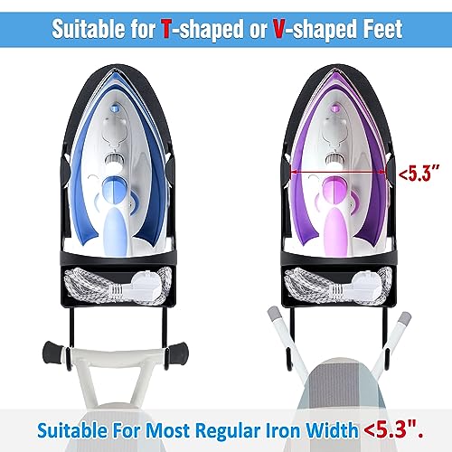 Pensino Ironing Board Hanger Wall Mount Ironing Holder Heat Resistant Iron Hanger With Iron Board Rack For Max 5 Inch Width thumb #4