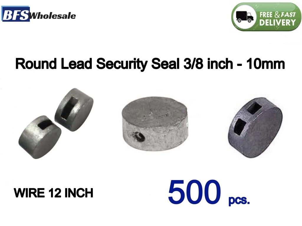 Round Lead Security Seal, 500 pcs. 3/8 inch (10 x 5mm) & 12
