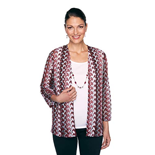 Alfred Dunner Lace Texture Two-for-One Top Multi