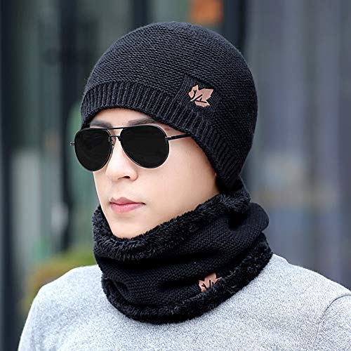 Bonneterie épaisse en velours bonnet d'hiver chaud tricoté pour homme