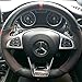 Matte Black Carbon Fiber&Suede Leather Steering Wheel Cover Hand-Stitch on Wrap Fit for Mercedes Benz W205/C43 GLA45 GLC43 AMG/CLA-Class C117/X156/C218/W213/X253 C253/W166/W222/SLC R172/R231