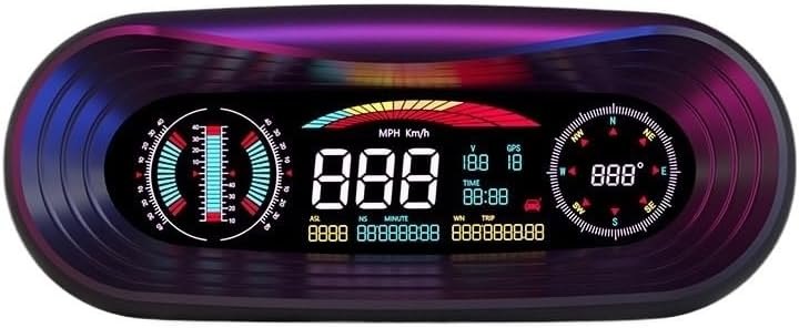 Portable Off-Road Leveling Compass Altimeter for Vehicles with HUD Head-Up Display