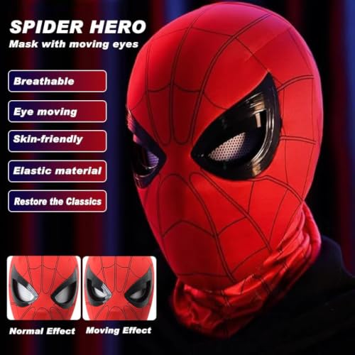SHOPOGENIX Kids Superhero Mask Costume – Full Face Stretchable Cosplay with Breathable Mesh Eyes thumbnail 13