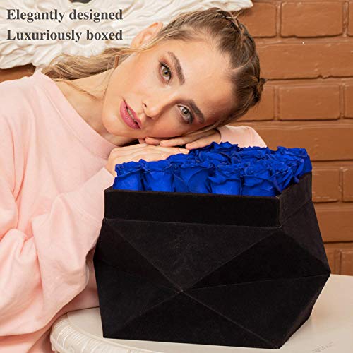 Premium Roses| Real Roses That Last a Year | Fresh Flowers| Roses in a Box (Black Box, Large)