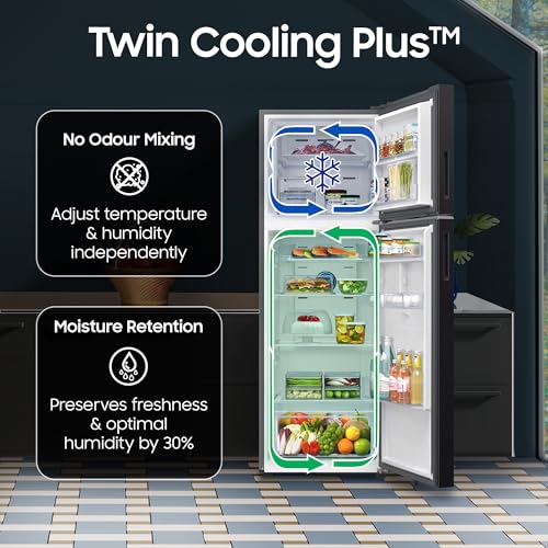 Samsung 396 L, 3 Star, Convertible 5-in-1, Digital Inverter, Frost Free Double Door, Bespoke AI WiFi Refrigerator (RT41HG6A23B1HL, Black DOI, 2026 Model) 9 51p5MB5MzFL