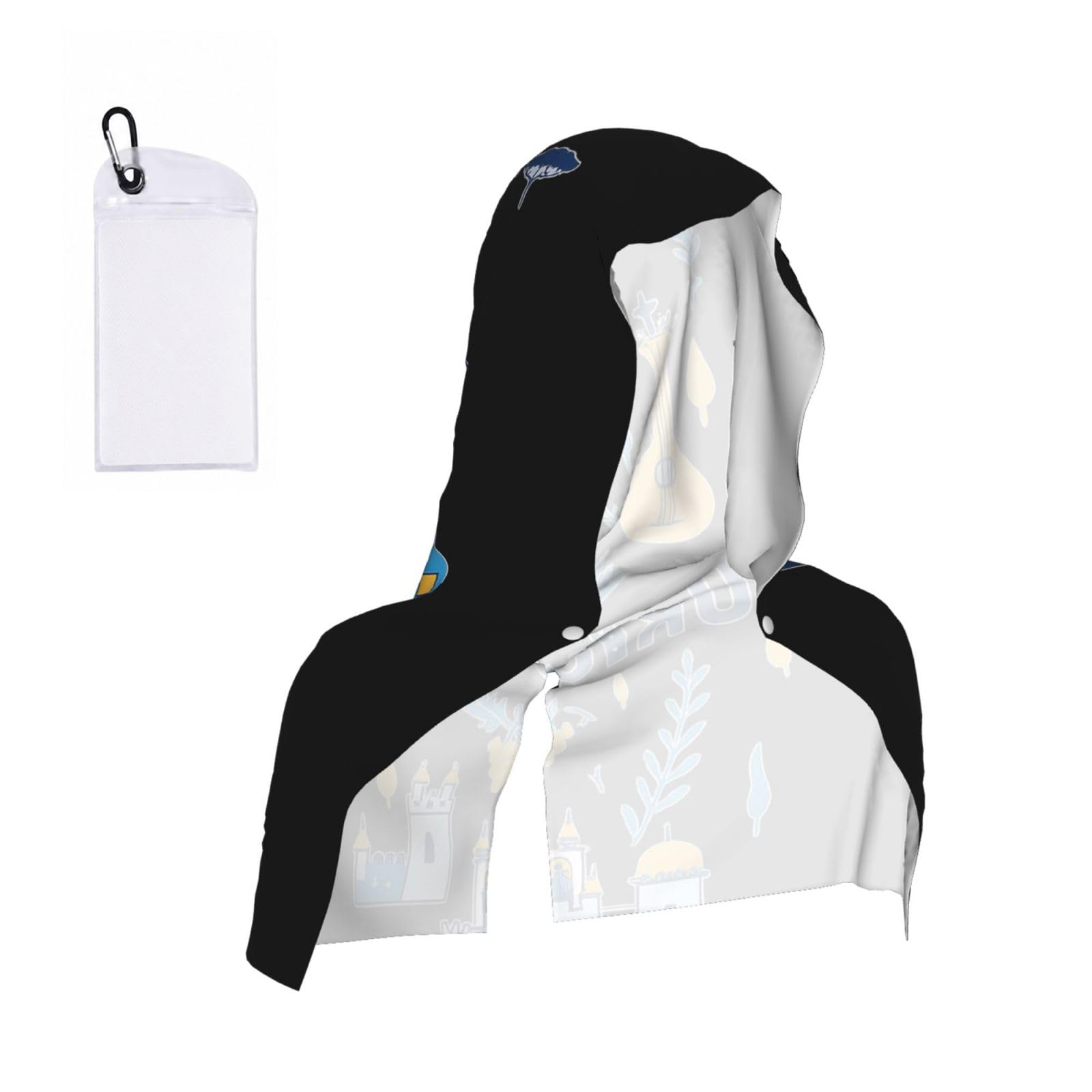 DUWAA Portugal Cultural Print Cooling Hooded Sports Towel, 30×60cm Quick Drying Summer Cool Head Wrap For Neck And Face