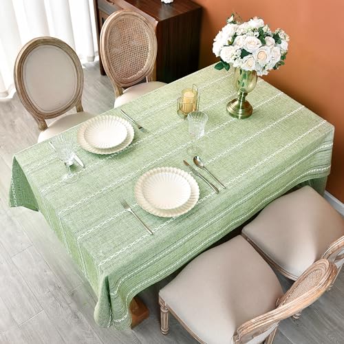 Rustic-Cotton-Linen-Tablecloths-Embroidered-Farmhouse-Spring-Table-Cloths-for-Rectangle-Tables Rustic Cotton Linen Tablecloths Embroidered Farmhouse Spring Table Cloths for Rectangle Tables