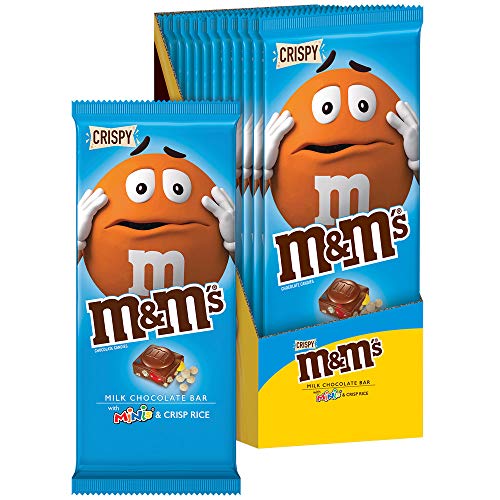 M&M'S Minis & Crispy Rice Chocolate Candy Bar, 4 Ounce (Pack of 12)