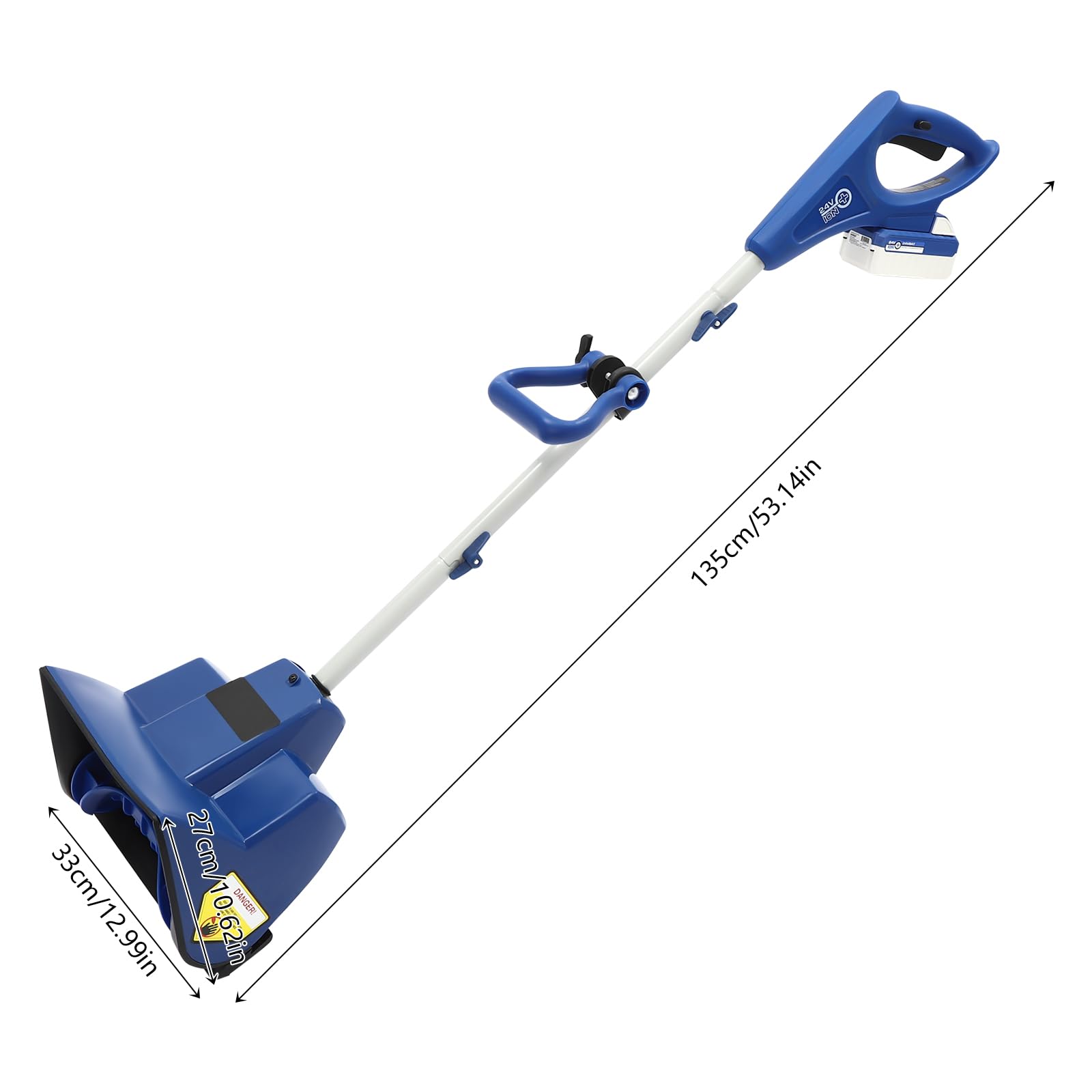 Spazzaneve elettrico, senza fili, ricaricabile, con caricabatterie rapido, spazzaneve leggero e portatile, per terrazze, pareti laterali, portici, altezza massima di lancio della neve 6 m