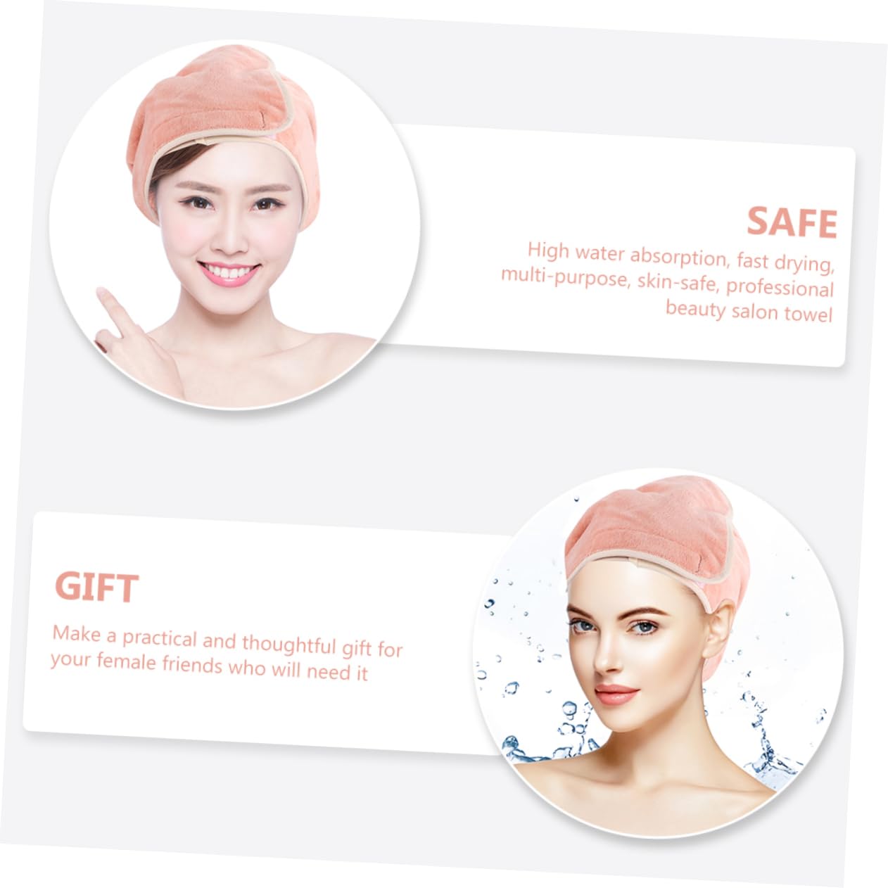 2 Sätze Haartücher Ultraweiche Mikrofaser Schnelltrocknend für Schönheitssalons und Zuhause für Haartrocknung und Make Up Kopf und Brusttuch Orangefarben